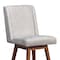 Armen Living Stancoste Swivel Counter Stool in Brown Oak Wood Finish with Beige Fabric 840254332157 - alternate 4